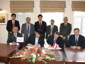 CEO Saif Energy Limited, Jehangir Saifullah Khan Signing Joint-Venture Agreement with OMV an Austrian Govt Oil and Gas Company