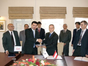 CEO Saif Energy Limited, Jehangir Saifullah Khan Signing Joint-Venture Agreement with OMV an Austrian Govt Oil and Gas Company